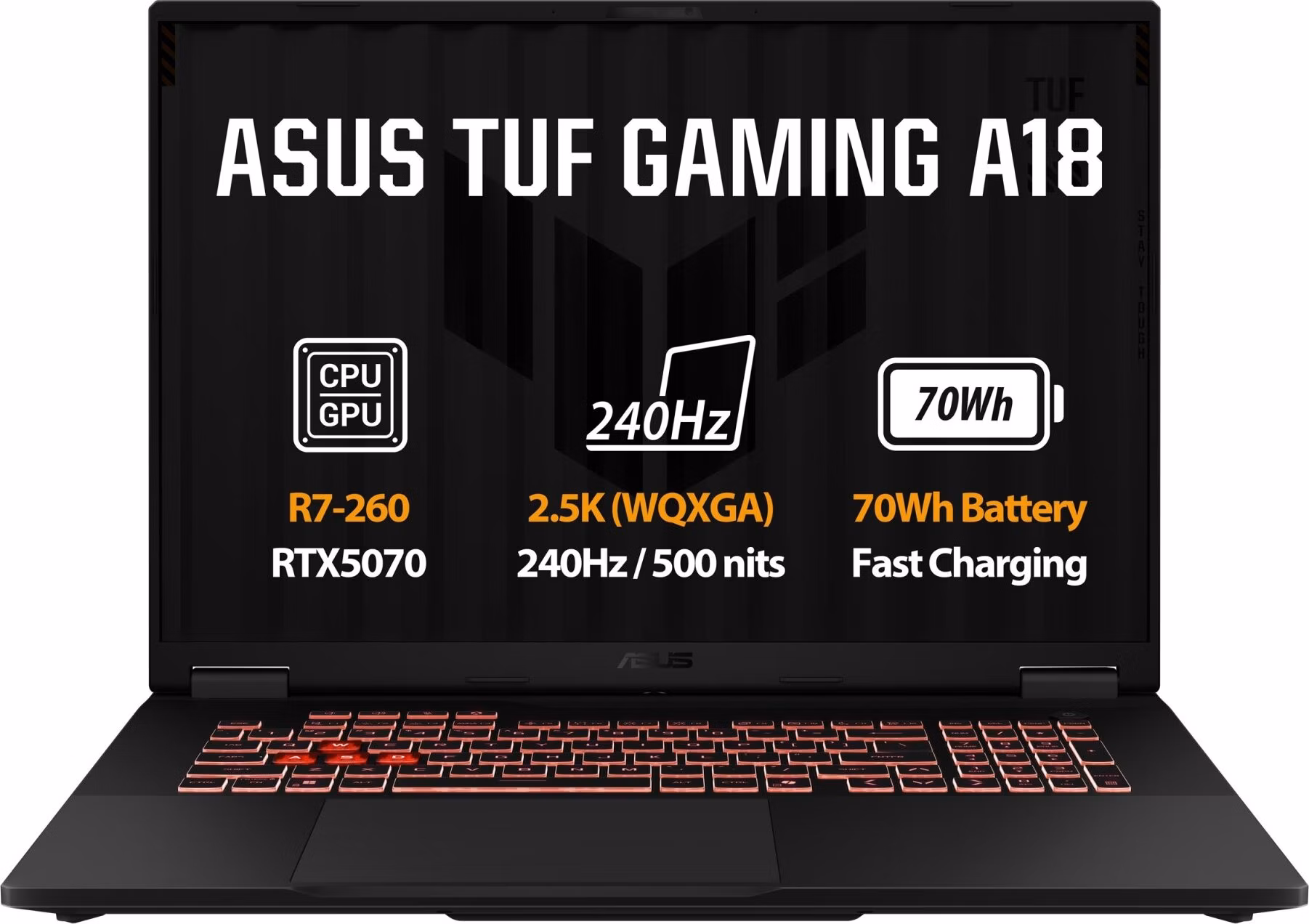 ASUS TUF Gaming A18/FA808UP-S9086WZ/R7-260/18"/2560x1600/16GB/512GB/RTX 5070/W11H/Gray/2R