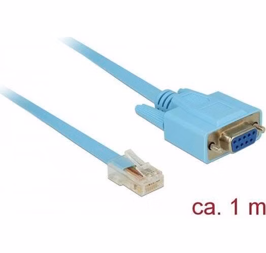 Delock Adaptér RS-232 DB9 samice > 1 x Sériový RS-232 RJ45 samec 1 m