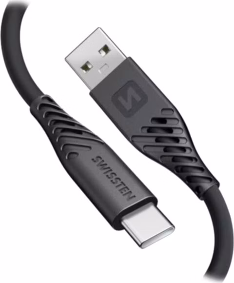 SWISSTEN DATOVÝ KABEL SOFT SILICONE USB / USB-C 0,4 M ČERNÝ