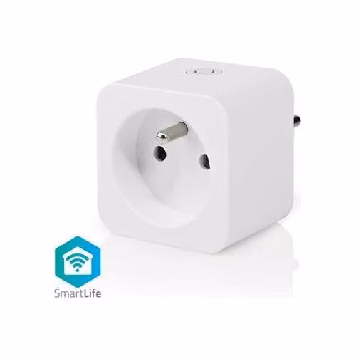 NEDIS Wi-Fi chytrá zásuvka/ měřič výkonu/ 16A/ francouzský typ E/ Android/ iOS/ Nedis® SmartLife/ bílá
