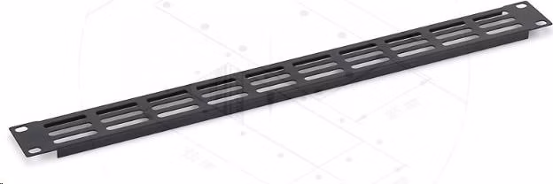 TRITON 19" 1U perforovaný oválny držiak 36 x 6 mm, čierny
