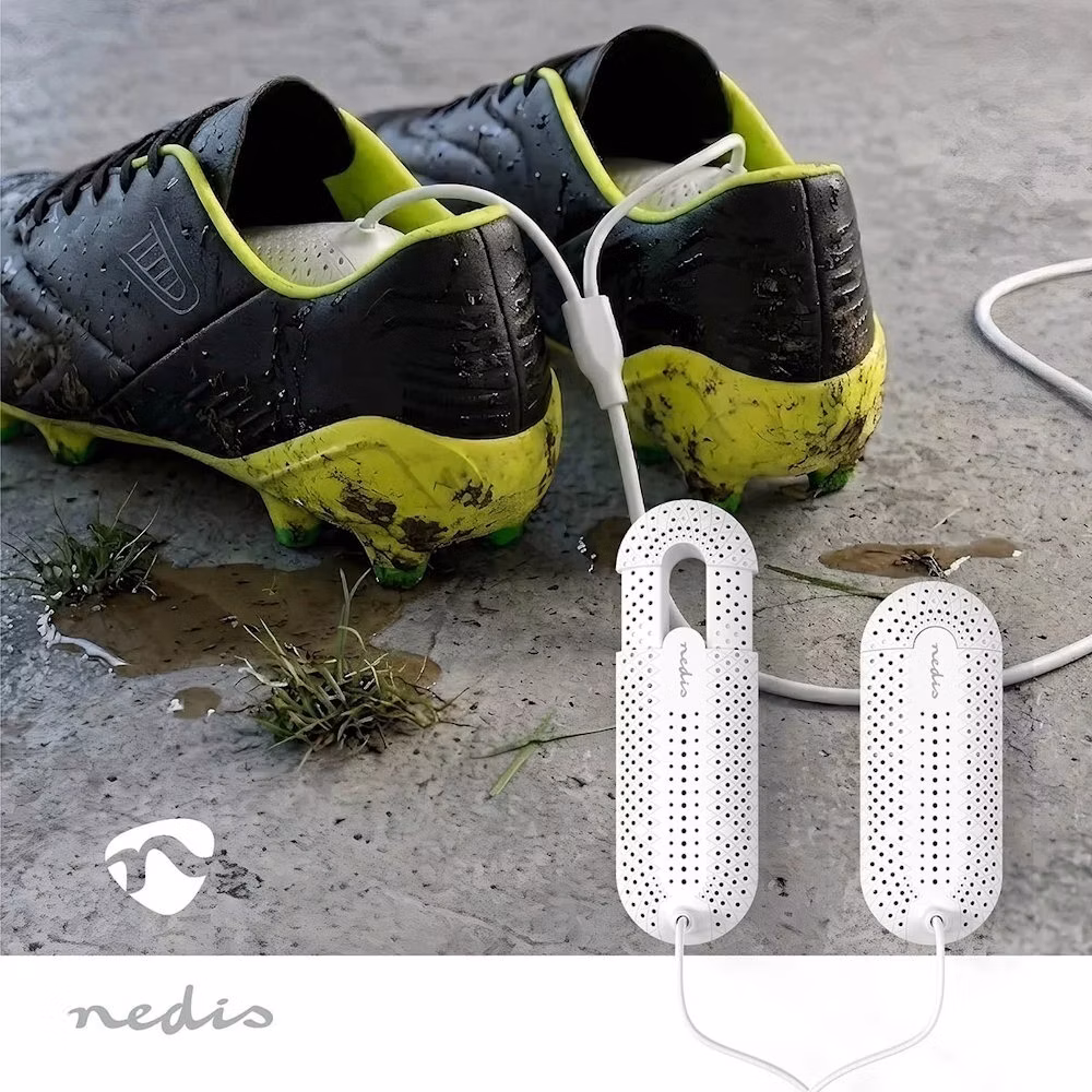 NEDIS vysoušeč obuvi/ 20 W/ 60 °C/ pro jeden pár bot/ ochrana proti přehřátí/ bílý