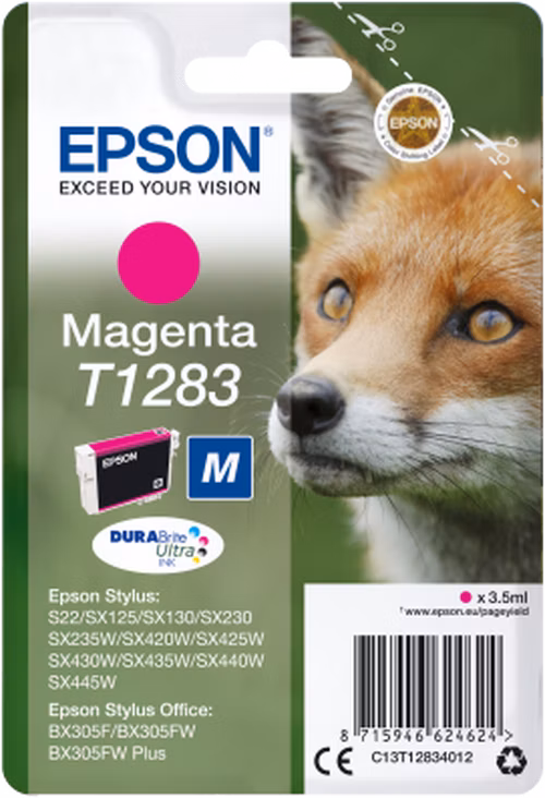 Atramentová tyčinka EPSON Singlepack "Fox" Magenta T1283 DURABrite Ultra Ink (3,5 ml)