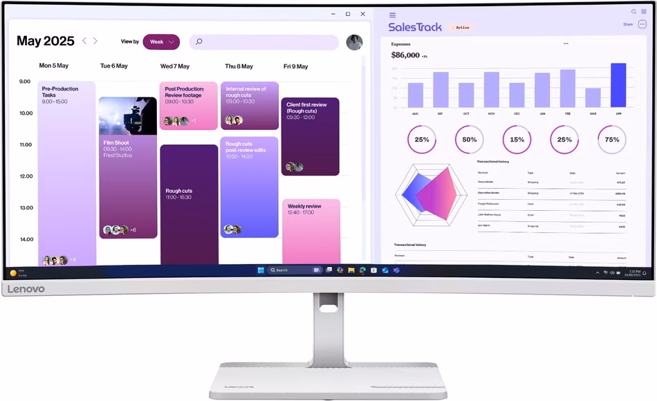 Lenovo/L34W-4C/34"/VA/UWQHD/120Hz/1ms/Sivá/3R