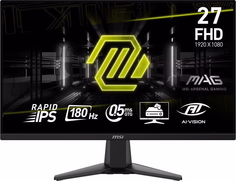 MSI Gaming MAG 275F/ 27"/ 1920x1080/ IPS/ 0,5ms/ 180Hz/ 250cd/m2/ 1000:1/ HDMI/ DP/ VESA/ černý