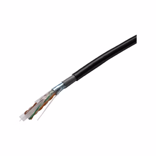 DATACOM FTP drát CAT6 PVC+PE,Fca 305m cívka černý 2-OUTDOOR