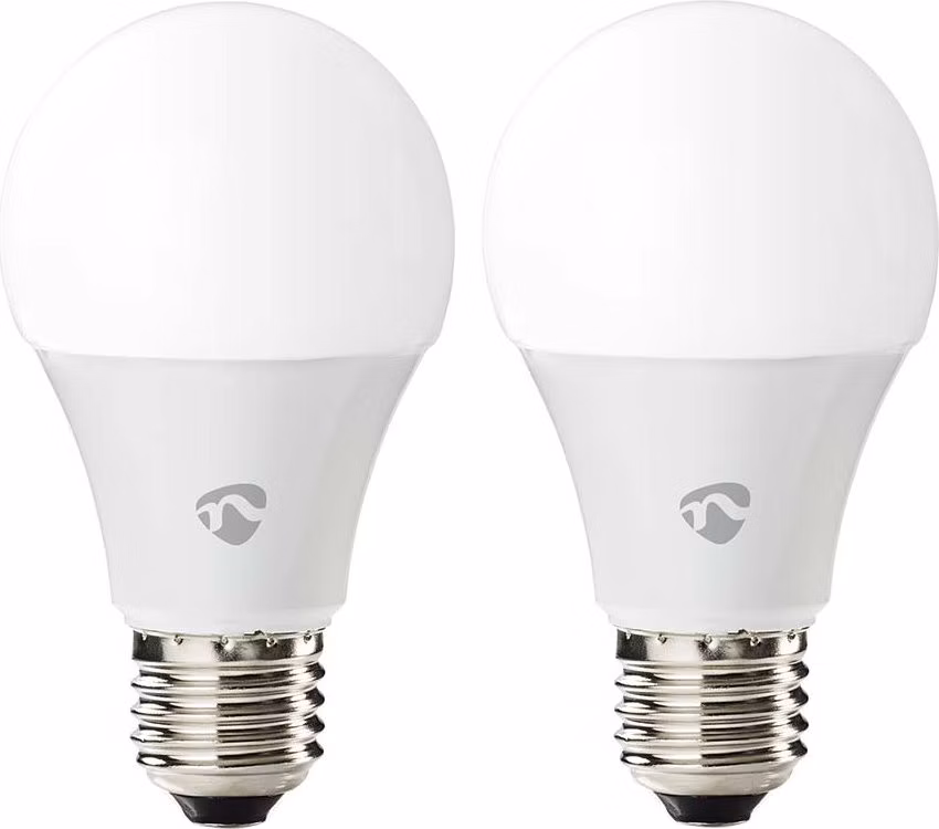 NEDIS Wi-Fi chytrá LED žárovka/ E27/ A60/ 9W/ 230V/ 806 lm/ teplá až studená bílá/ 2700 - 6500K/ RGB/ stmívatelná/ 2ks