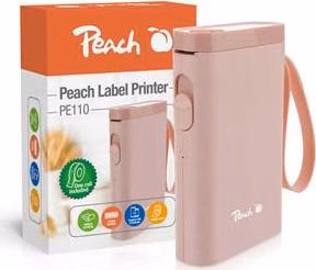PEACH PE110 - tiskárna samolepících štítků, nabíjecí, růžová