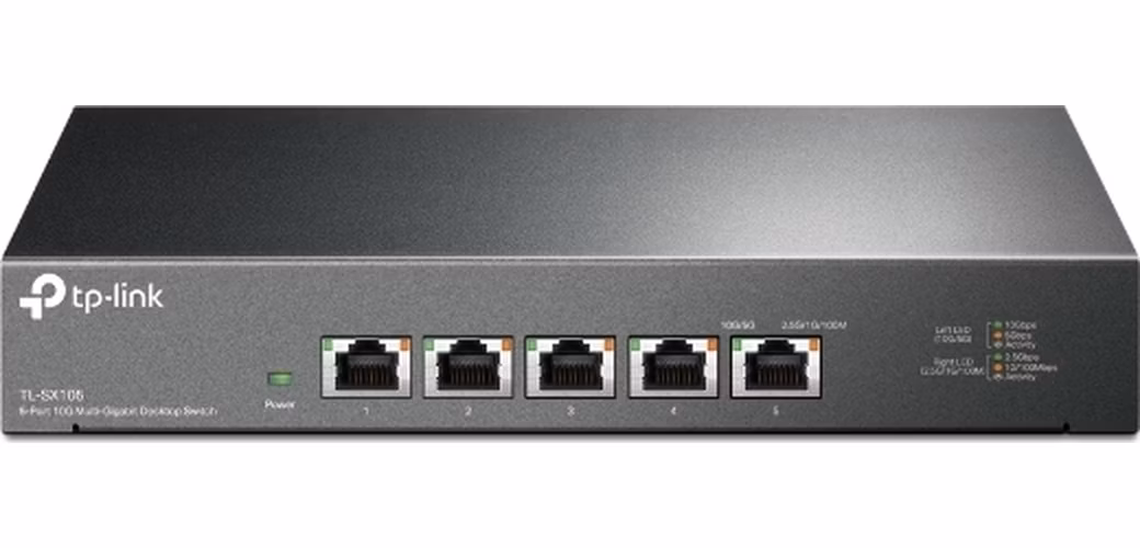 5-Port 10G Multi-Gigabit Desktop Switch PORT: 5× 10G RJ45 Ports SPEC: Desktop Steel Case FEATURE: Plug and Play