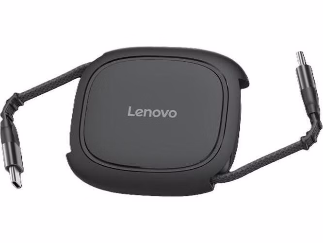Lenovo 240W USB-C Retractable Cable = rolovací USB-C to USB-C napájecí a datový kabel v černé barvě