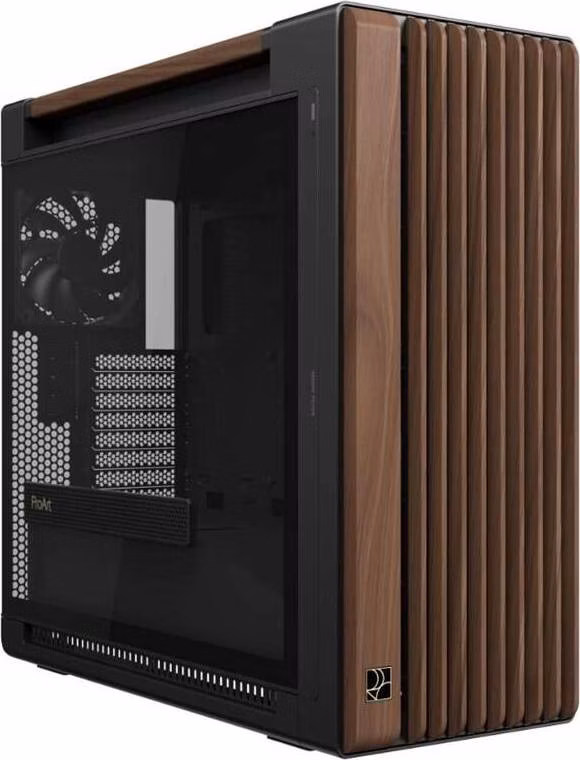 ASUS case PROART PA602 WALNUT WOOD MODERN TG, Mid Tower, průhledná bočnice, černá
