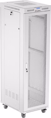 19" VOĽNE STOJÚCA RACKOVÁ SKRIŇA 42U 600X800 ŠEDÁ S PERFOROVANÝMI DVERAMI LANBERG (PLOCHÉ BALENIE)