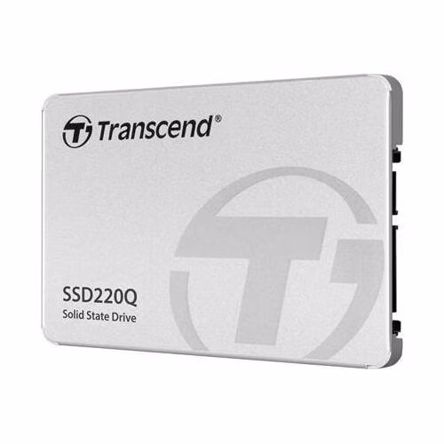 TRANSCEND SSD220Q 2TB SSD disk 2.5'' SATA III 6Gb/s, QLC, Aluminium casing, 550MB/s R, 500MB/s W, stříbrný