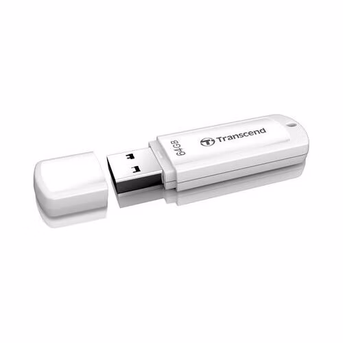 TRANSCEND Flash disk 64GB JetFlash®370, USB 2.0 (R:16/W:6 MB/s) biela
