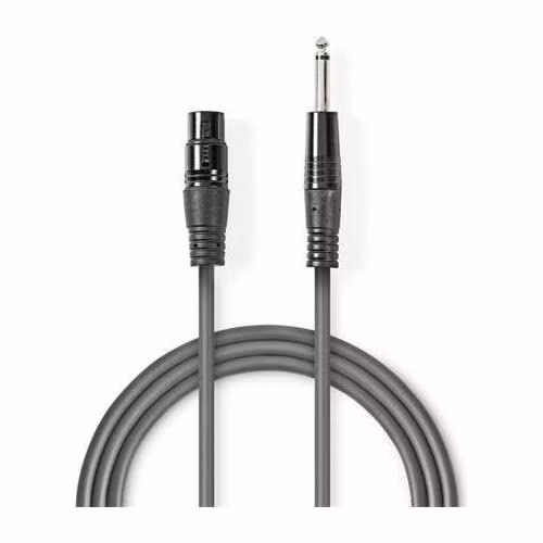 Nedis COTH15120GY30 - Nevyvážený XLR Audiokabel | XLR 3pinová Zásuvka – 6,35mm Zástrčka | 3 m | Šedá barva