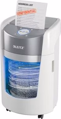 Leitz skartovačka papíru Leitz IQ OptiMax 350, mikrořez, P5, 22L - bílá