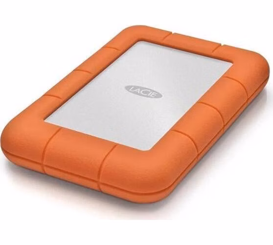 LACIE RUGGED Secure 2TB 2.5inch USB-C USB3.1 Drop crush and rain resistant for all terrain use orange