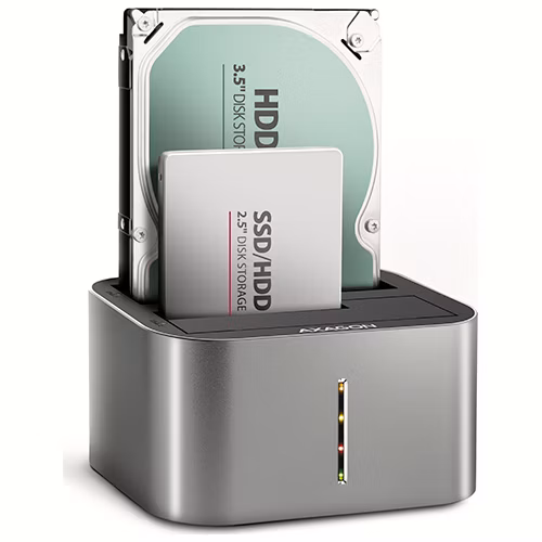 AXAGON dokovací stanice pro 2x SATA 6G HDD/SSD / ADSA-DC / 2,5" i 3,5" / USB 3.2 Gen1 / AC adaptér / 0,8m kabel