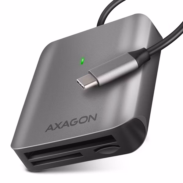 AXAGON externí čtečka paměťových karet microSD/SD/CF / CRE-S3C / USB-C 3.2 Gen 1 / UHS-II / hliníkové tělo