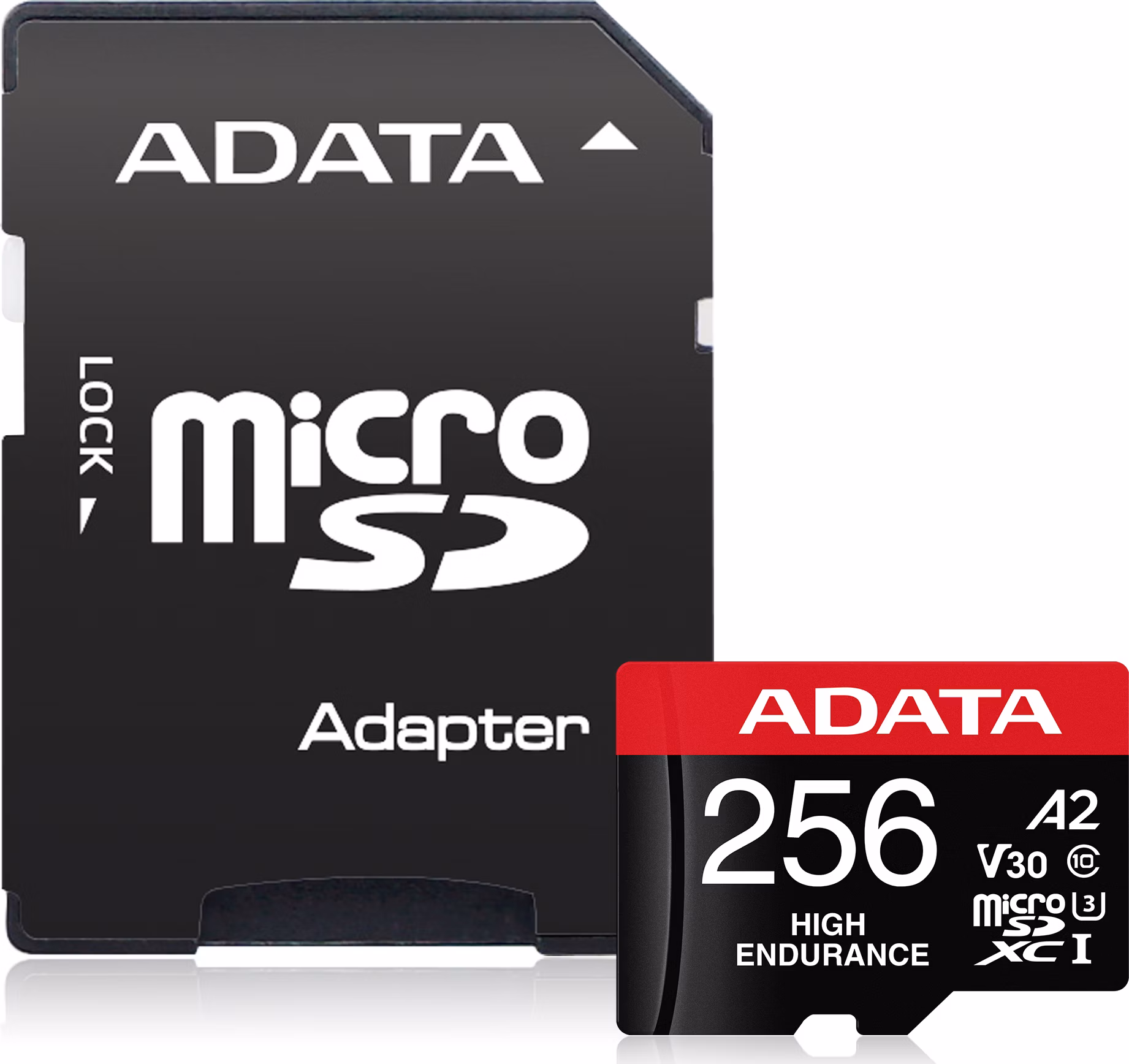 ADATA MicroSDXC karta 256GB High Endurance UHS-I C10 V30 A2 (R:100/W:85 MB/s) + SD adaptér