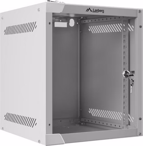 LANBERG RACKOVÁ SKŘÍŇ 10" NÁSTĚNNÁ 6U/280X310 (v rozloženém stavu) S PROSKLENÝMI DVEŘMI ŠEDÁ