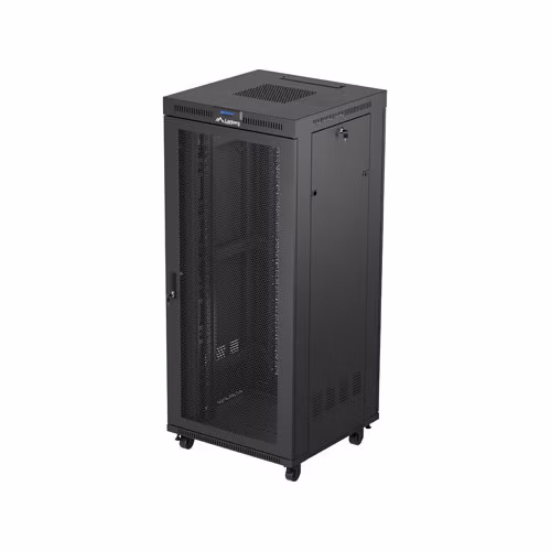 19" VOĽNE STOJÚCA RACKOVÁ SKRIŇA 37U 800X800 ČIERNA LCD PERFOROVANÉ DVIERKA LANBERG (PLOCHÉ BALENIE)