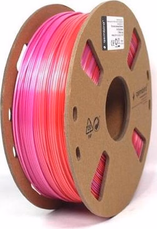 Gembird tisková struna (filament), PLA, 1,75mm, 1kg, silk rainbow, červená/fialová