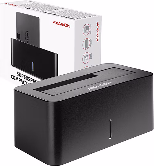 AXAGON dokovací stanice pro 1x SATA 6G disk / ADSA-SN / 2,5" i 3,5" / USB 3.2 Gen2 / AC adaptér / 0,8m kabel
