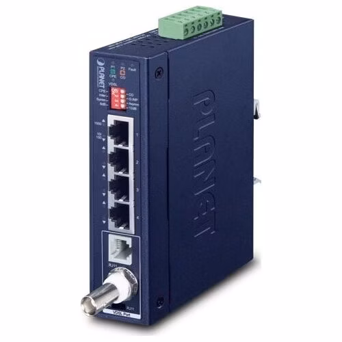 Planet IVC-234GT, VDSL2 průmyslový ethernet konvertor, 4x 1000Base-T, profil 17a/30a, G.993.5 G.Vectoring, G.INP