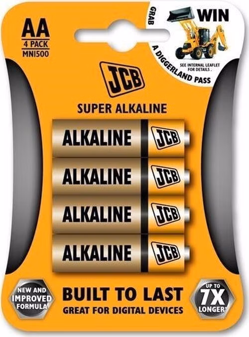 JCB SUPER alkalická baterie LR06, blistr 4 ks