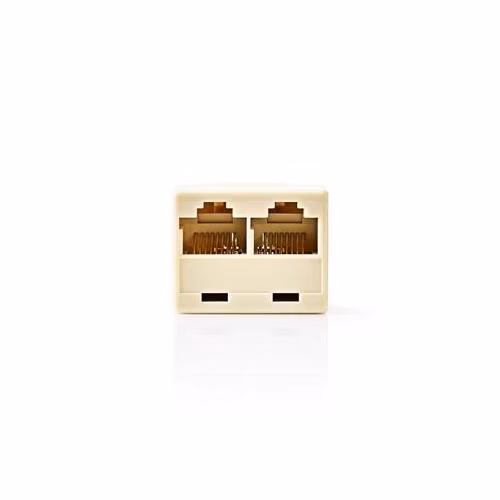 Nedis CTGB90991IY - Telecom Network Splitter | RJ45 Zásuvka | 2x RJ45 Female | Poniklované | Slonová Kost | PVC | Box