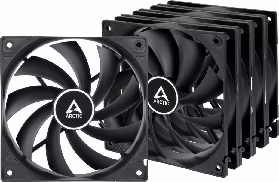 ARCTIC F12 Value Pack (Black) - ARCTIC F12 Case Fan - 120mm case fan low noise - Pack of 5pcs