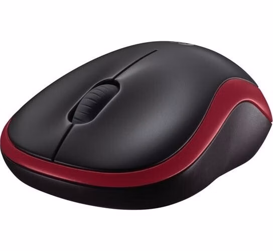 Logitech myš Wireless Mouse M185, optická, 3 tlačítka, červená,1000dpi