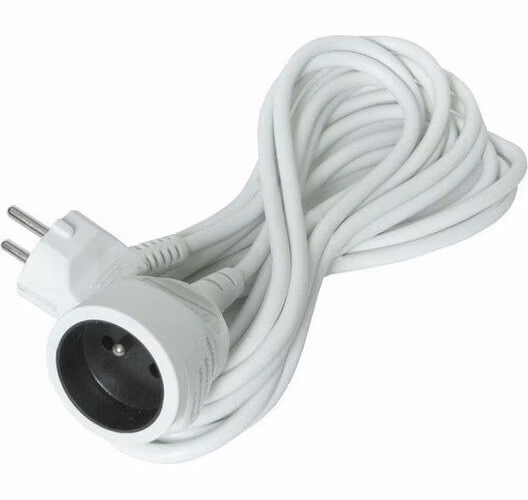 Solight predlžovací kábel - spojka, 1 zásuvka, biela, 5m