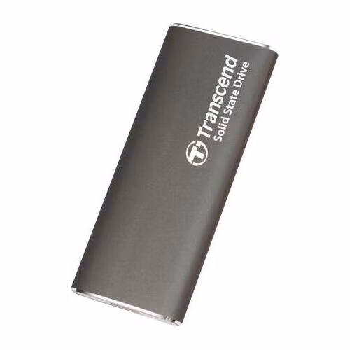 Transcend ESD265C 1TB, USB 10Gbps Type C, Externí SSD disk (3D NAND flash), kompaktní rozměry, šedý