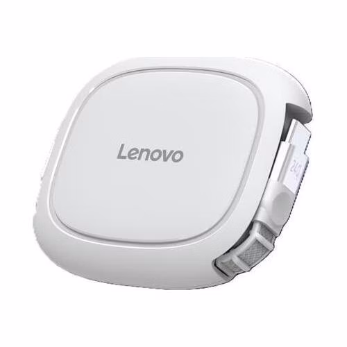 Lenovo 240W USB-C Retractable Cable = rolovací USB-C to USB-C napájecí a datový kabel v bílé barvě