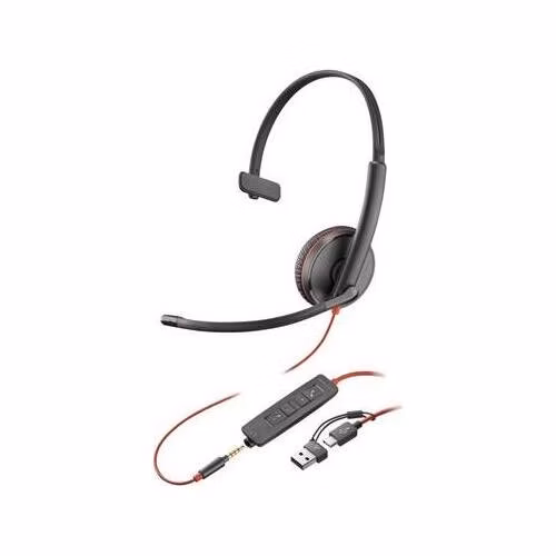 HP Poly BW 3215 náhlavní souprava Mono USB-C +USB-C/A +3,5 mm jack