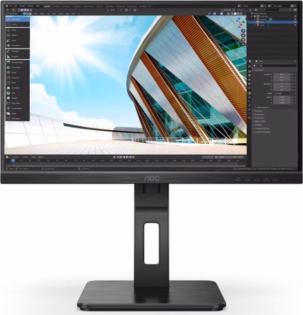 AOC LCD 27P2Q 27" IPS/1920x1080@75Hz/4ms/300cd/VGA/DVI/HDMI/DP/4xUSB/Repro/Pivot/HAS/VESA
