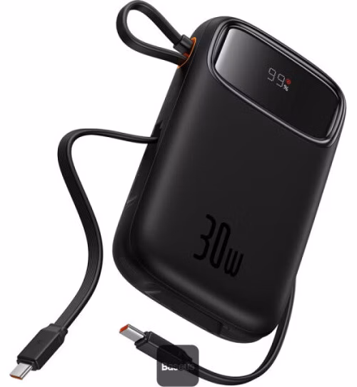 Baseus power banka Qpow 10000mAh 30W černá s USB-C kabelem