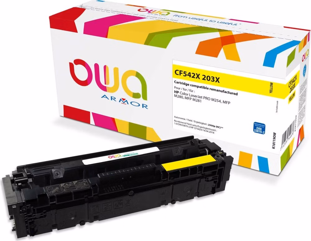 OWA Armor toner kompatibilný s HP CF542X, 2500st, žltá/yellow