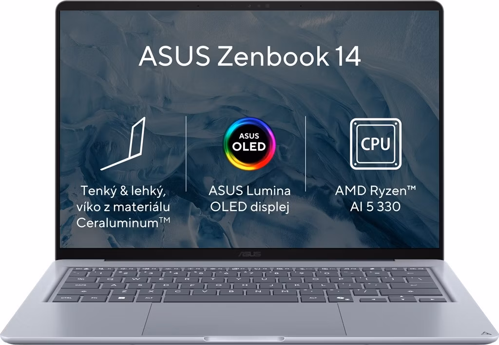 ASUS Zenbook 14/UX3480KA-OLED016/AI5-330/14"/WUXGA/24GB/512GB/AMD int/bez OS/Blue/2R