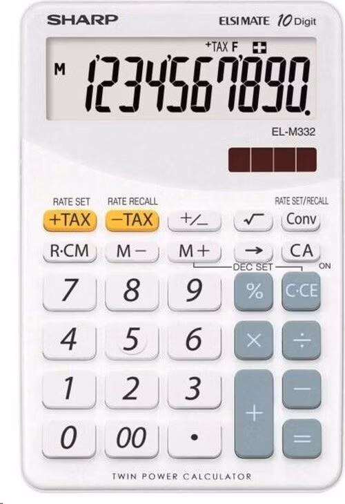SHARP kalkulačka - EL-M332BWH - bílá