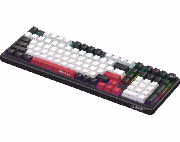 Lorgar KBA4195BK, mechanická herná klávesnica, 101 klávesov, Toxic Purple Switch, Hot-Swap, RGB, USB-C
