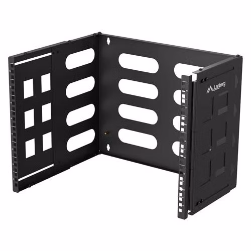SKLADACÍ DRŽIAK PRE MONTÁŽ NA STENU 19" 8U 497X400/240 ČIERNY LANBERG