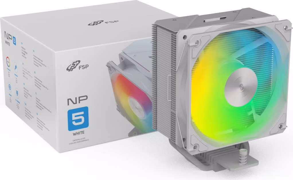FSP Chladič CPU NP5-WA, 120mm HDB Fan, White