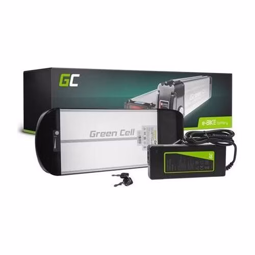 Green Cell Baterie pro elektrokolo 36V 10,4Ah 374Wh Zadní nosič Ebike 2 piny pro Prophete, Mifa, Curtis s nabíječkou