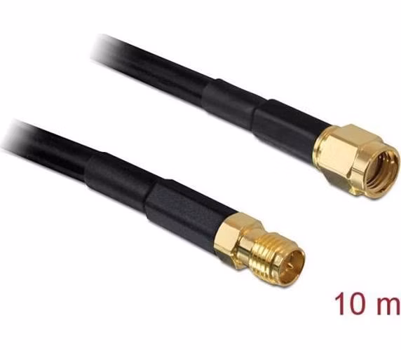 Delock Prodlužovací kabel antény RP-SMA, CFD/RF200, 10 m, nízkoztrátový
