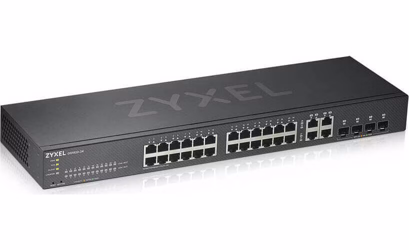 Zyxel GS1920-24v2, 28 Port Smart Managed Switch 24x Gigabit Copper and 4x Gigabit dual pers., hybrid mode, standalone or NebulaFle