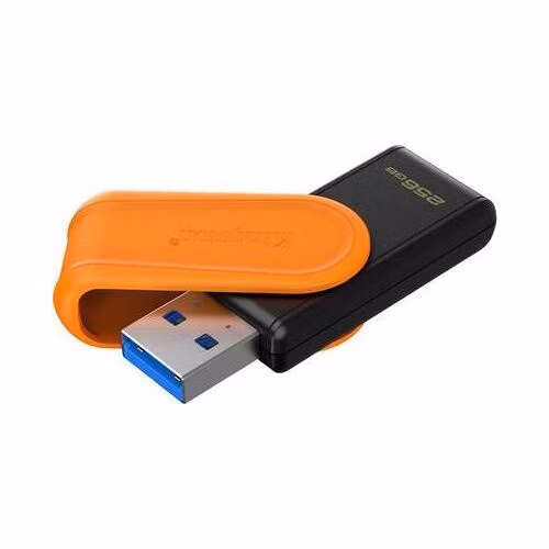 KINGSTON 256GB Portable USB 3.2 Gen 1 DataTraveler Exodia S (Black/Orange)