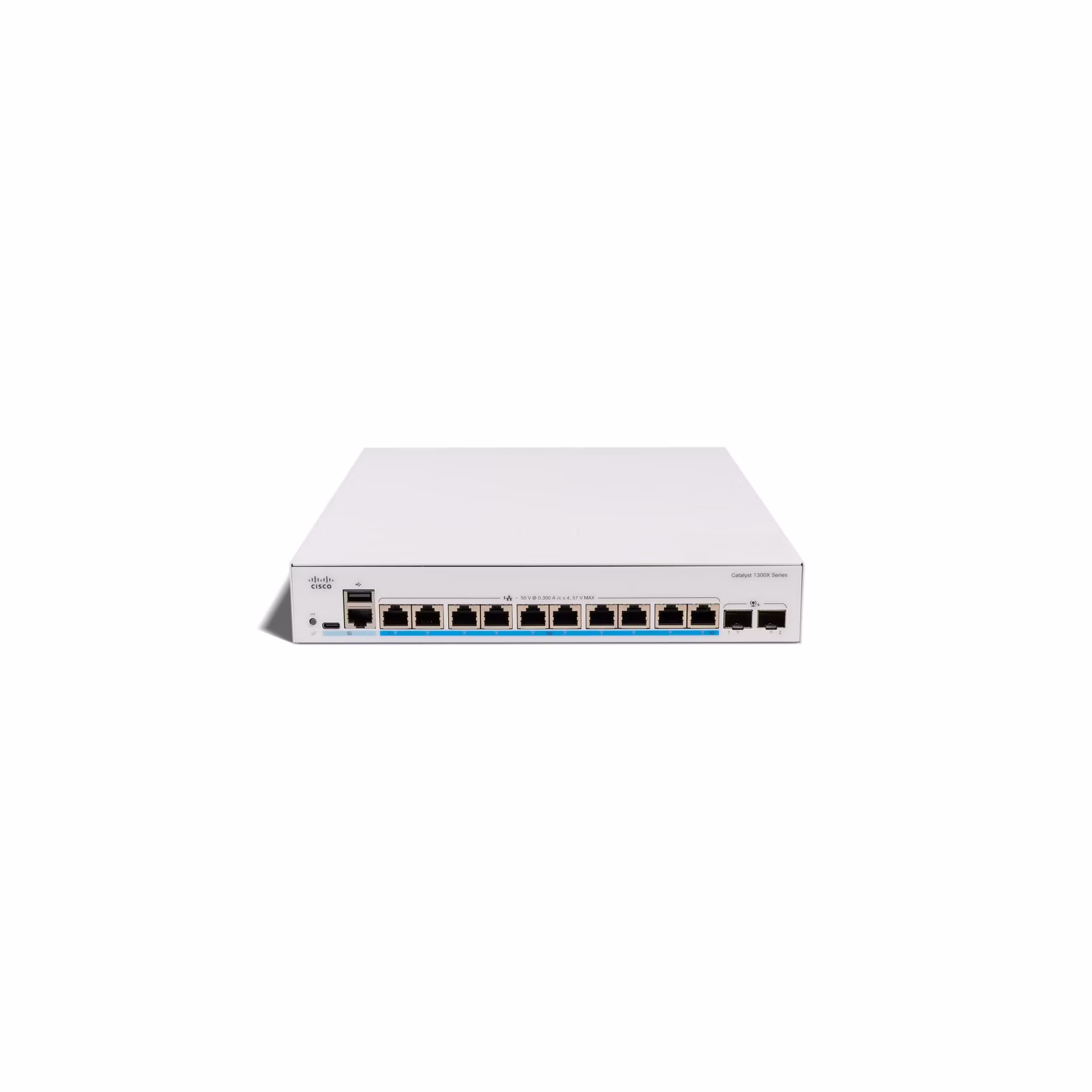 Cisco Catalyst switch C1300X-10NU-2X (10x5GbE,2xSFP28,10Gb/s uplink - 25Gb/s stack only,10xPoE++,385W)